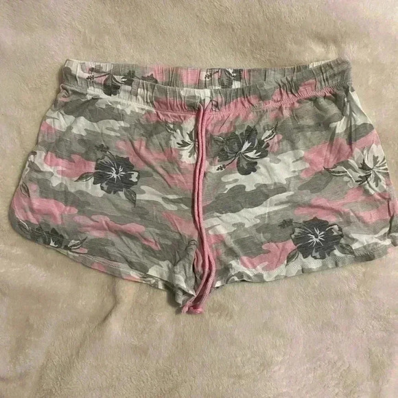 Women’s Hawaiian Camouflage Sleepwear tank top & shorts in pink gray & white MED - Picture 5 of 7